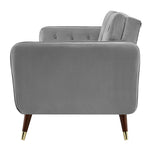 Velvet Click Clack Button Back Sofa Bed - 3 Seater | Grey