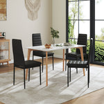 Set Of 4 Modern Faux Leather Armless High Back Dining Chairs | Set of 4 | Black