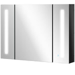 Led Bathroom Mirror Cabinet With Shelves High Gloss Black