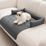 75x75cm Waterproof Pet Bed Furniture Protector Mat Dog Sofa Cover With Pillow | Dark Grey