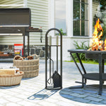Outsunny 5 Pcs Fireplace Companion Set, Metal Fireside Companion Set