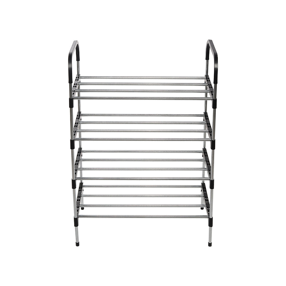 Multi Tiers Shoe Rack Organizer Stackable Space Saving Shoe Shelf | 4 | Black