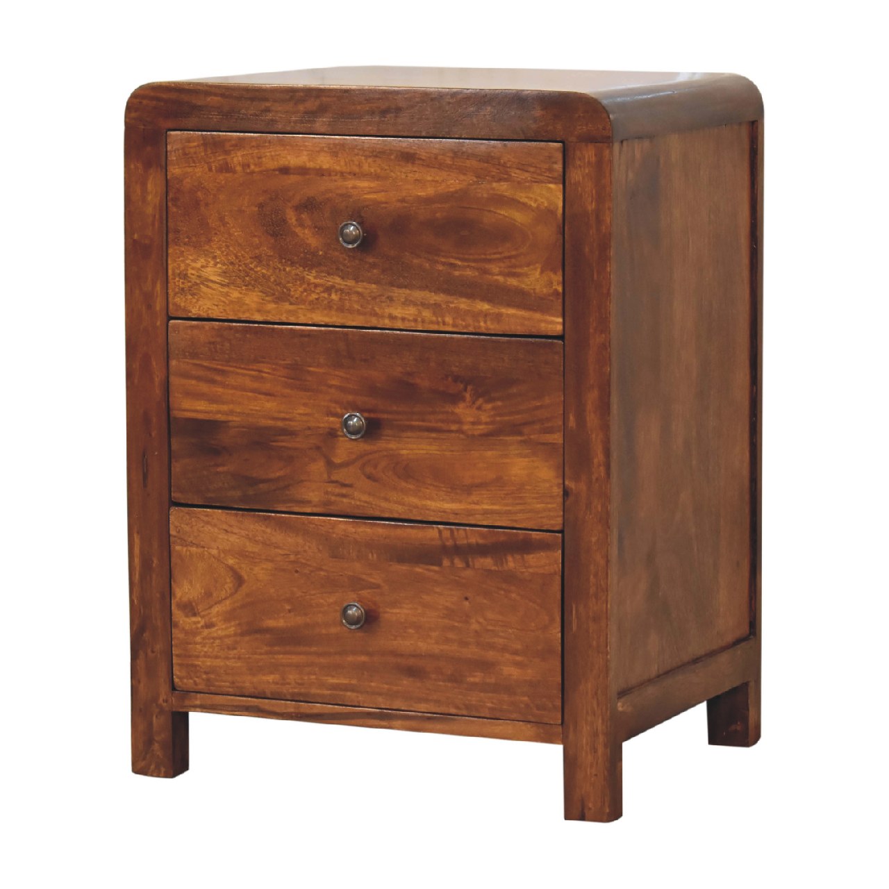 Solid Wood Aspen 3 Drawer Bedside
