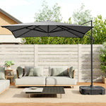 Outdoor Garden 2.5m Cantilever Parasol With Base | One Size | Dark Gray