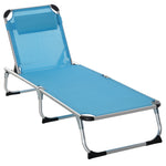 Folding Outdoor Lounger W/ Pillow | Blue