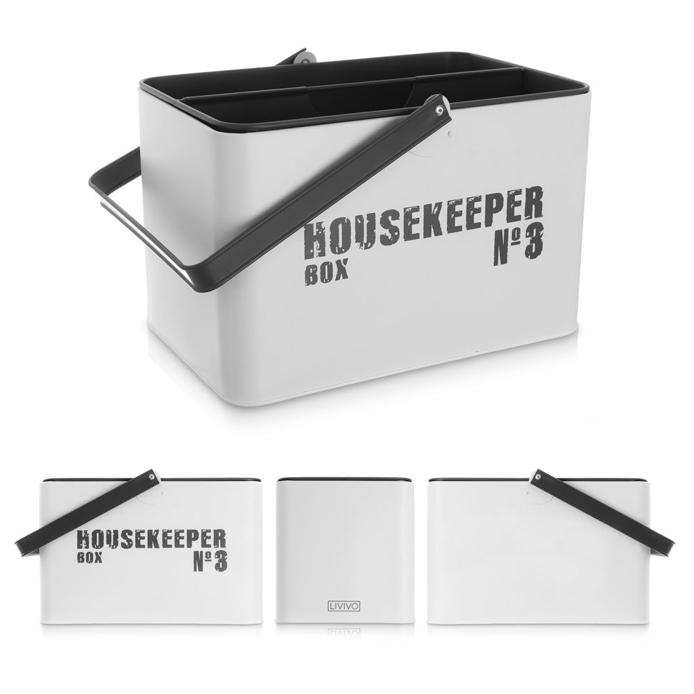 Livivo Metal Housekeeping Cleaning Caddy With Removable Organiser Tray