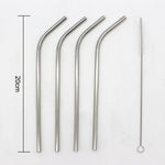 Reusable Straws Stainless Steel Rainbow 8pc Set Eco Friendly