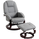 Recliner Chair With Footstool, Swivel Recliner Armchair | Grey