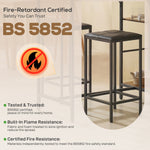 3pcs Breakfast Bar Table And Stools Set 4-tier Shelving | Rustic Brown