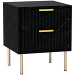 Bedside Table Bedside Cabinet With 2 Drawers For Bedroom | One Size | Black