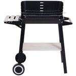 Trolley Charcoal Bbq, Side Trays, Wheels | Black