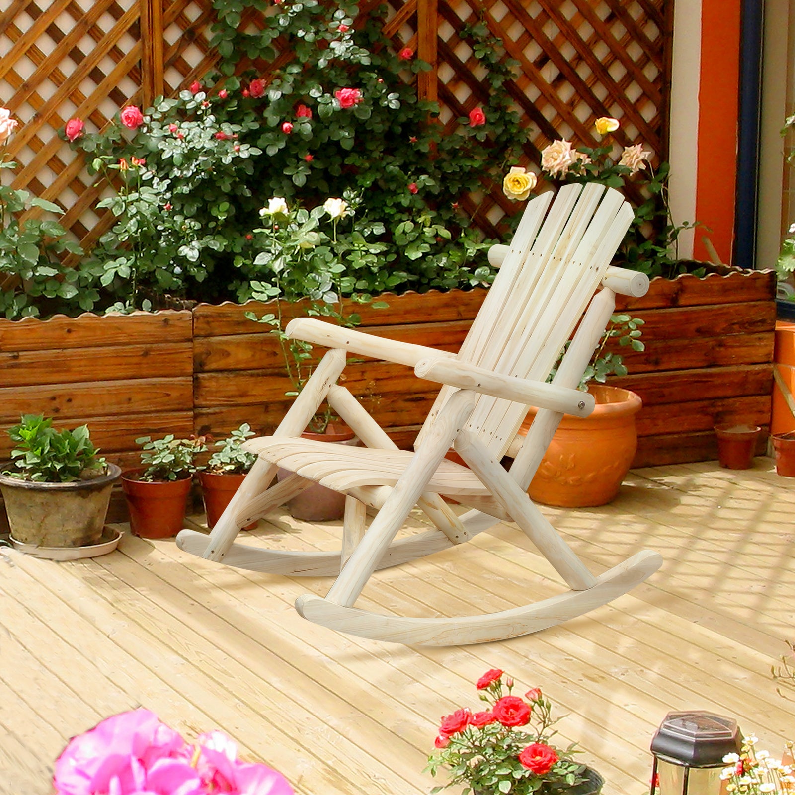 Rocking Chair Patio Cedar Wood, Burlywood