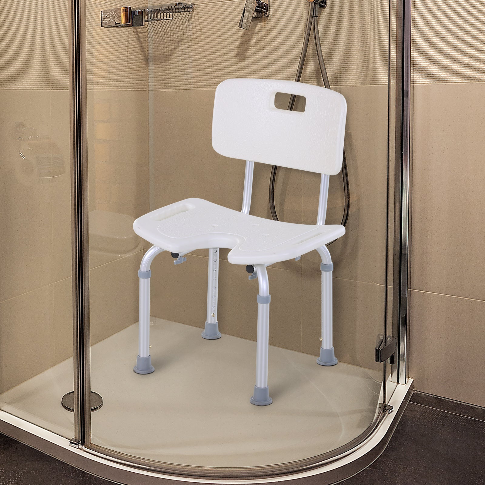 Adjustable Aluminum Shower Bath Stool Spa Chair Non-slip