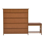 Bamboo Entryway Storage Shoe Cabinet With Bench