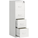 4 Drawer Filing Cabinet Steel File Cabinet For A4 | Extra Large | White