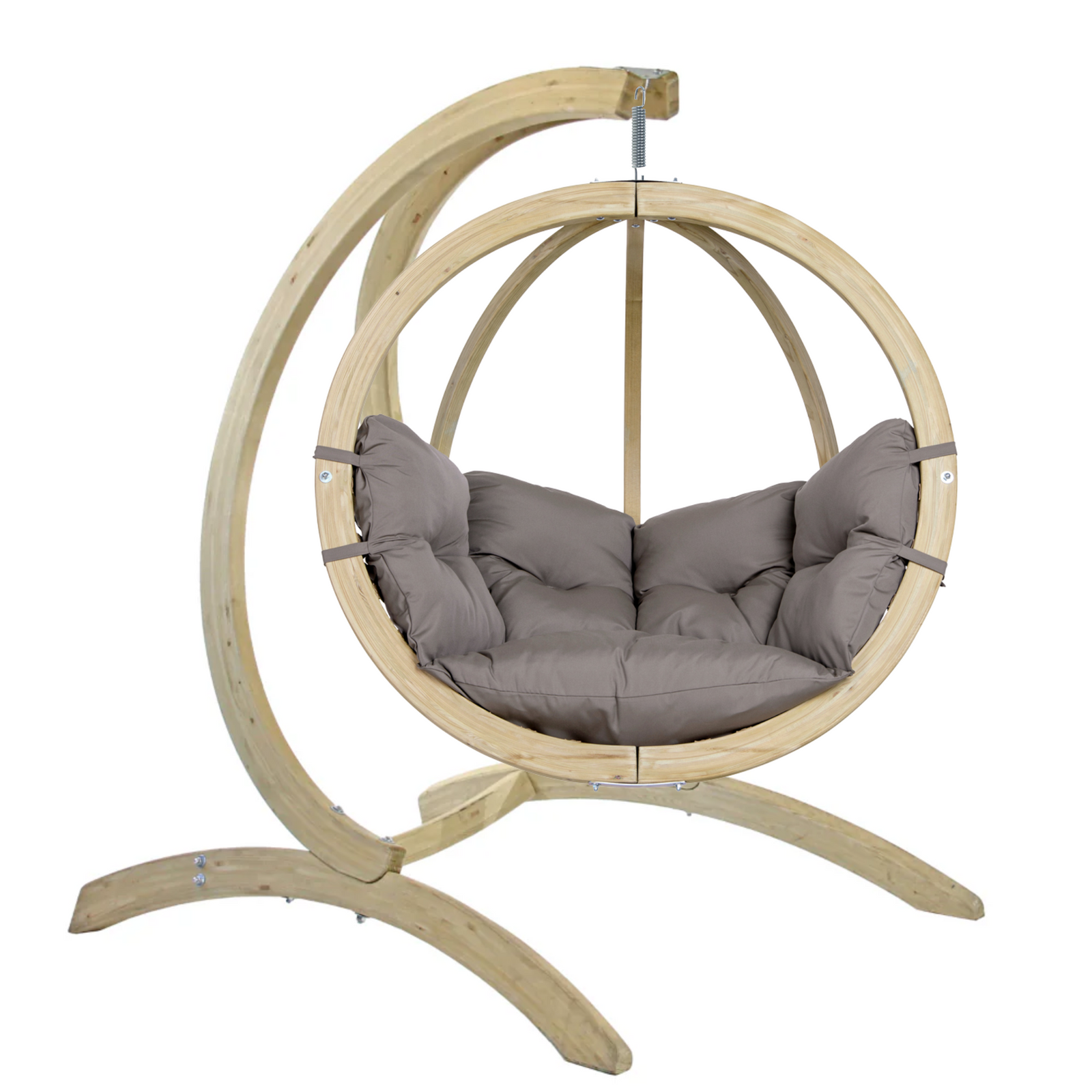Globo Hammock Single Seater Egg Hanging Chair Set - Taupe