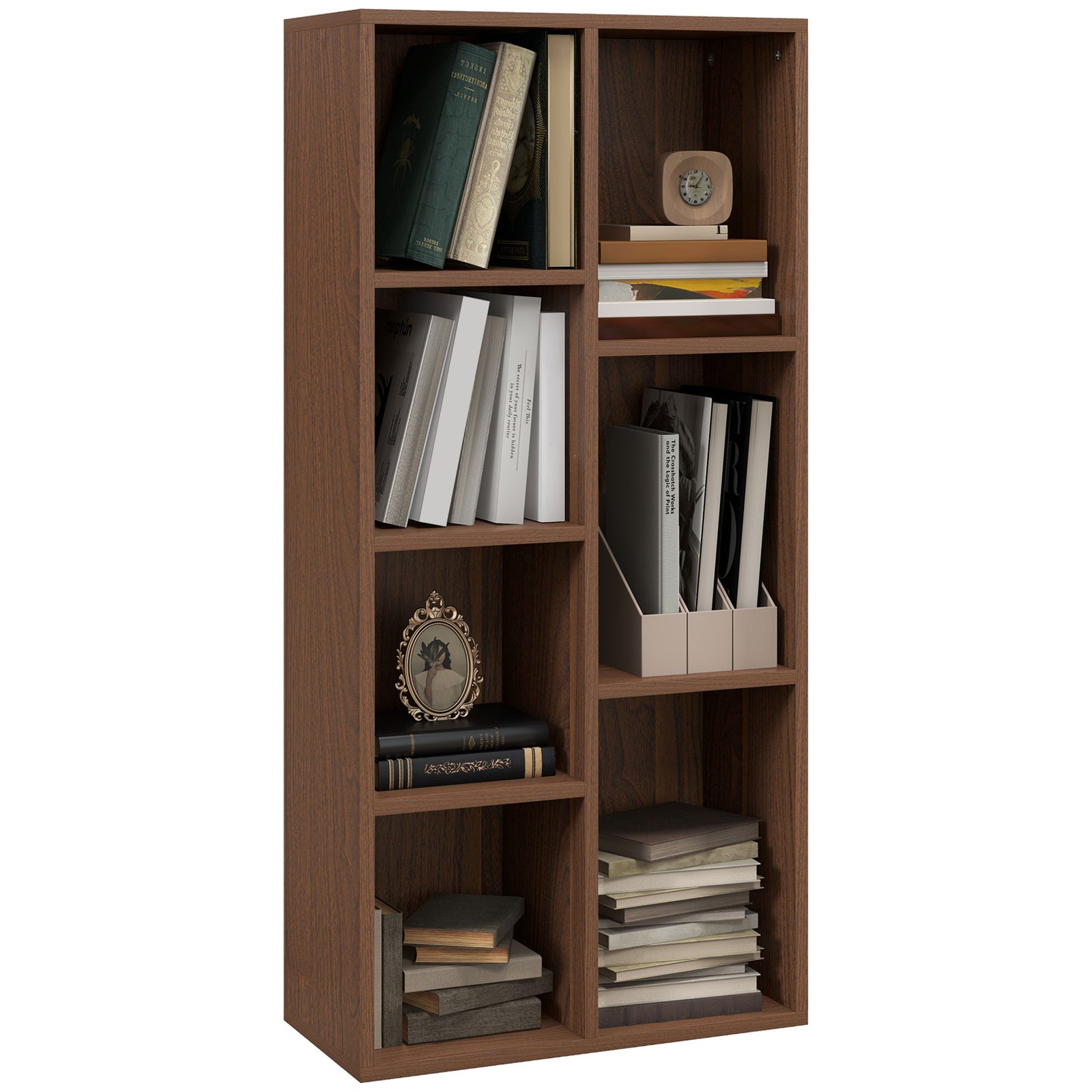 Bookcase Modern Bookshelf Cabinet For Home Office | One Size | Brown
