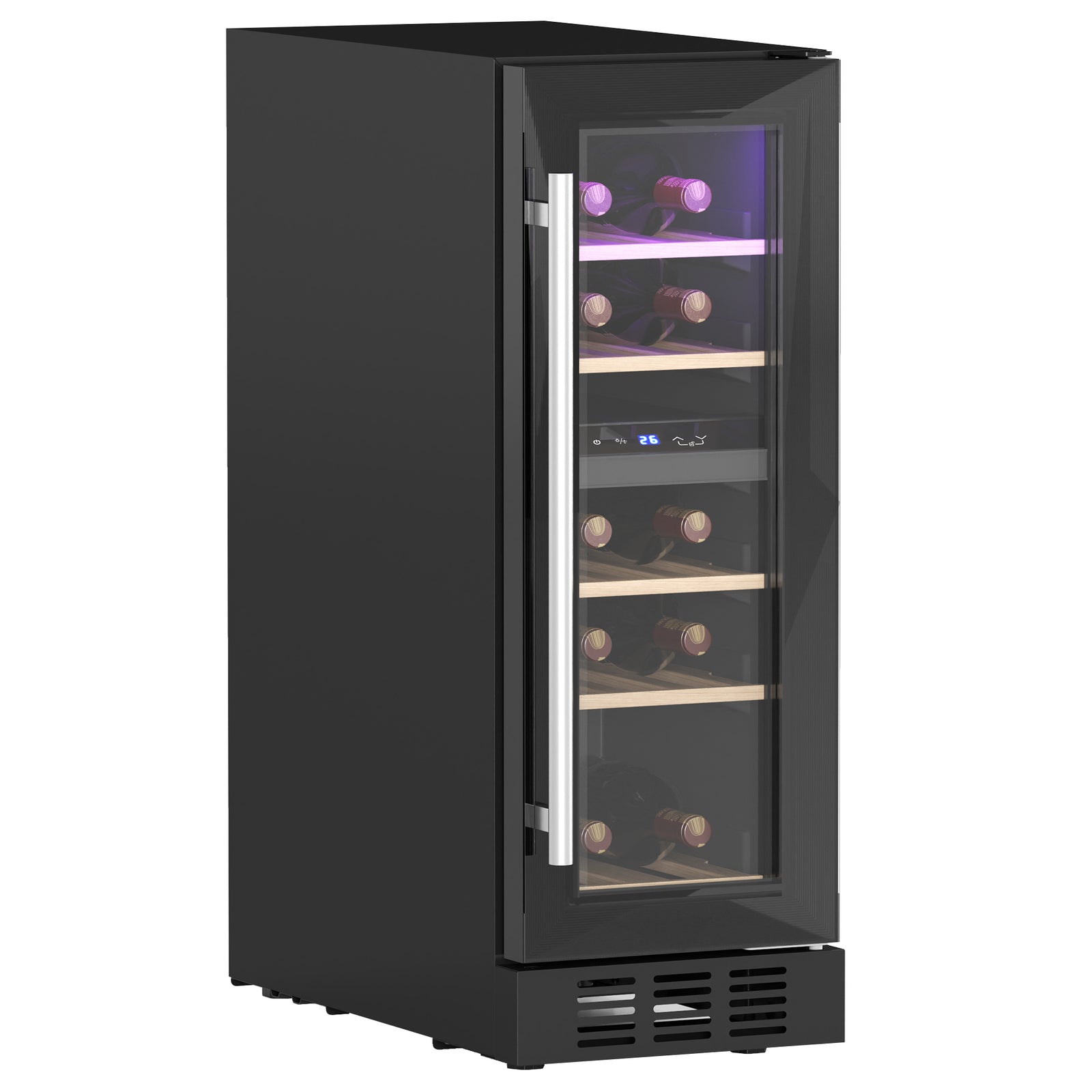 16 Bottle Dual Zone Built-in Wine Cooler Fridge Glass Door