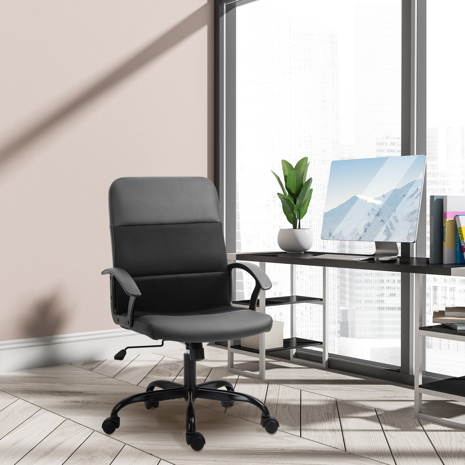 Pvc Leather Mesh Ergonomic Chair