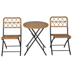 3 Pcs Folding Rattan Wicker Bistro Set, Coffee Table Set | Natura