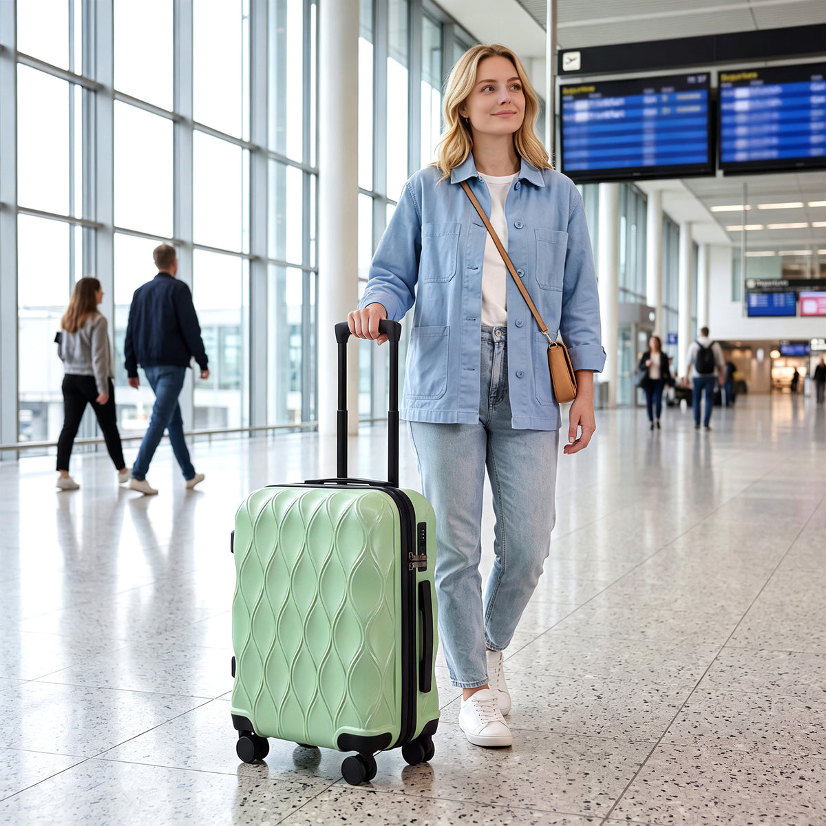 Suitcase, Hard Shell Carry On Luggage With Tsa Lock | 41l | Green