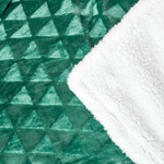 Geometric Triangle Velvet Throw | 130cm x 160cm | Emerald Green