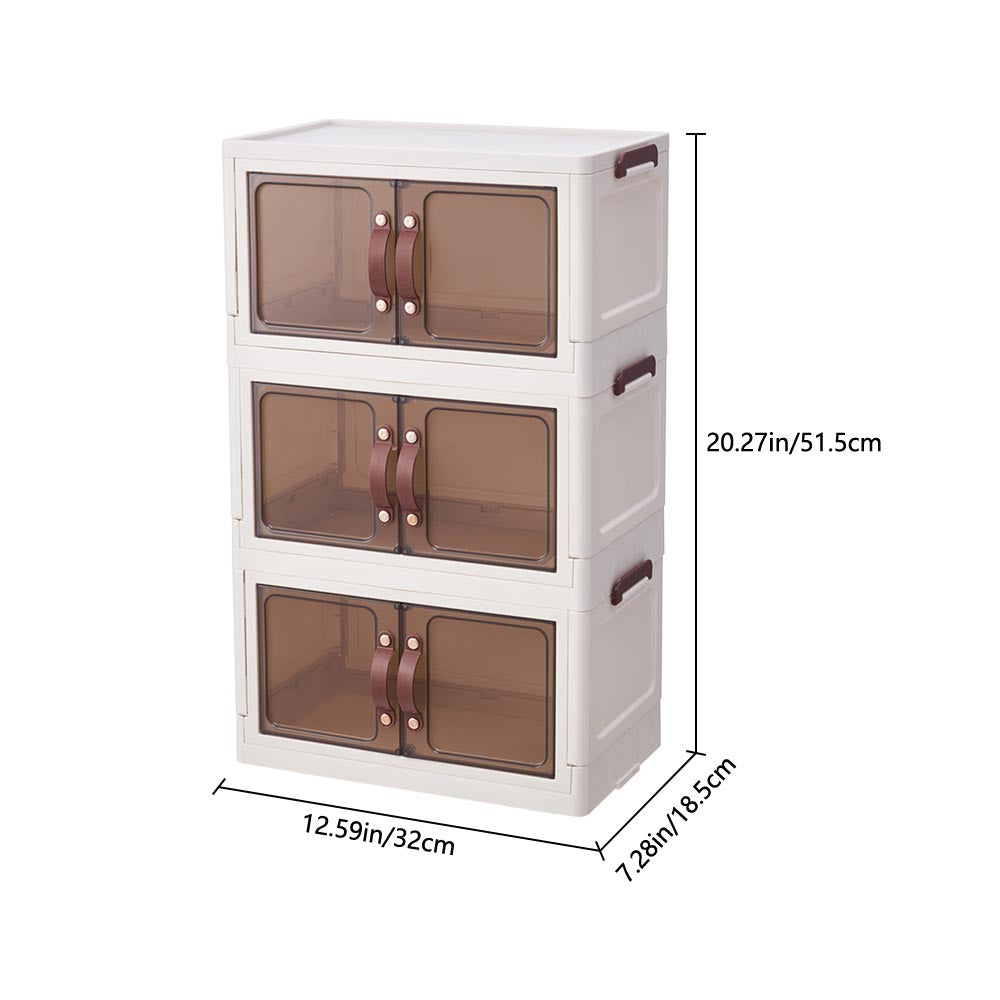 3-tier Double-door Desk Organizer Storage Box