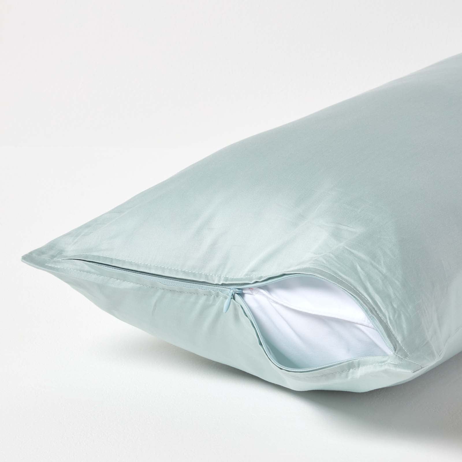 Organic Cotton European Size Pillowcase 400 Tc | 40 x 80cm | Duck Egg Blue