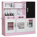 Play Kitchen, Pretend Toy Kitchen W/ Phone, Chalkboard, Sink