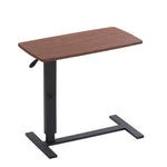 Overbed Table With Wheels, Small Standing Desk, 80 X 40 Cm Tabletop, 67-91cm Adjustable Height | Walnut