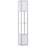 Shelf Floor Lamp With Dual Light For Living Room, Bedroom | One Size | Gray