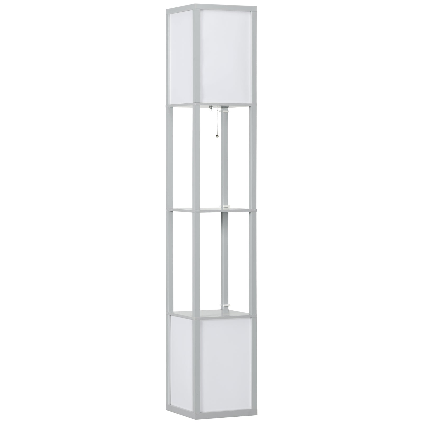 Shelf Floor Lamp With Dual Light For Living Room, Bedroom | One Size | Gray