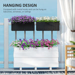 Set Of 2 Hanging Flower Boxes, 50 Cm Long, Rattan Look | Black