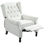 Manual Reclining Armchair W/ Footrest | Cream