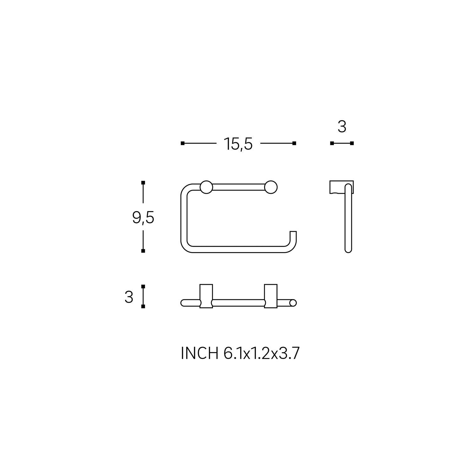 Paper Holder/towel Rack Glossy Stainless Steel Logic