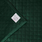Diamond Quilted Velvet Bed Throw | 150cm x 200cm | Green
