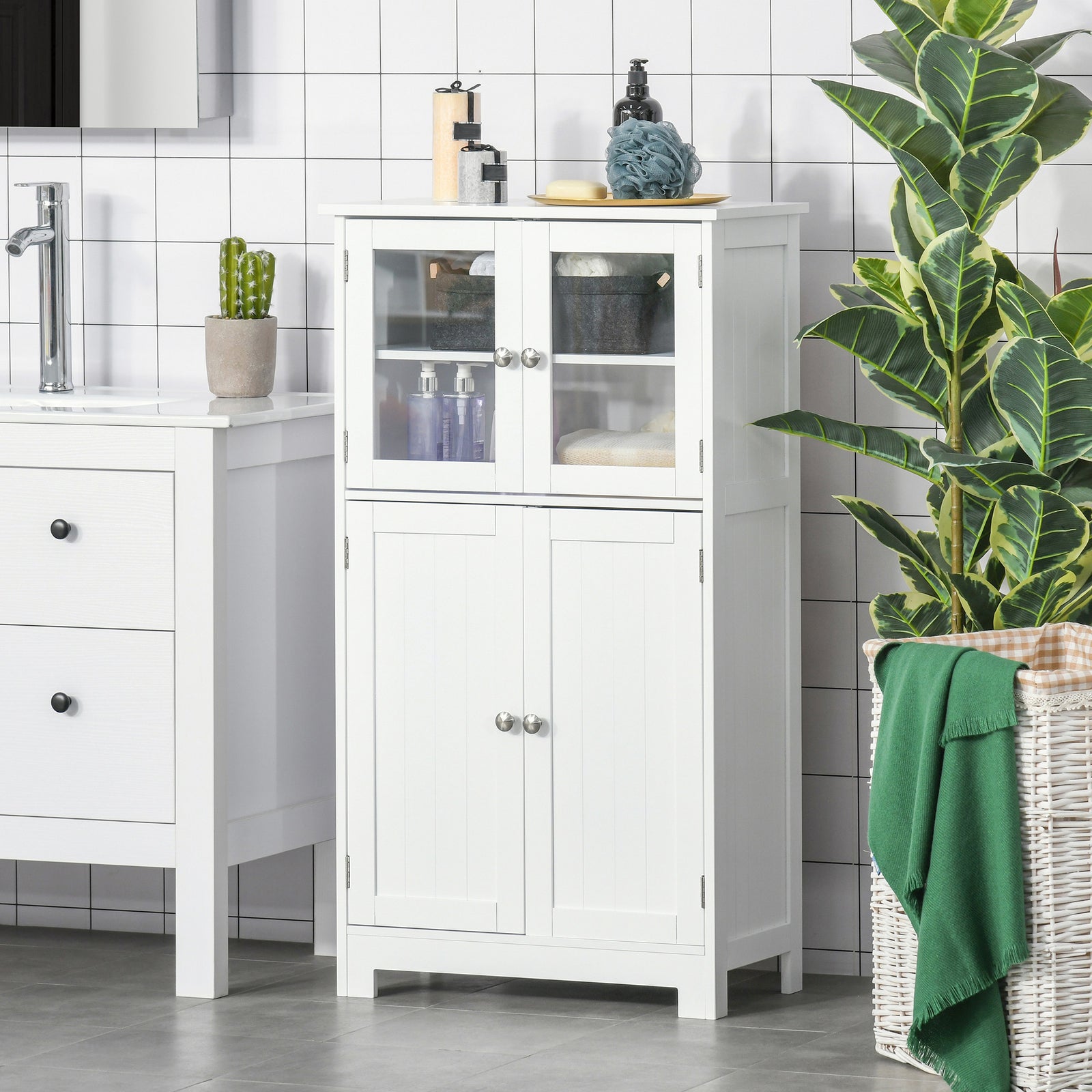 Bathroom Floor Storage Cabinet Standing Unit Kitchen