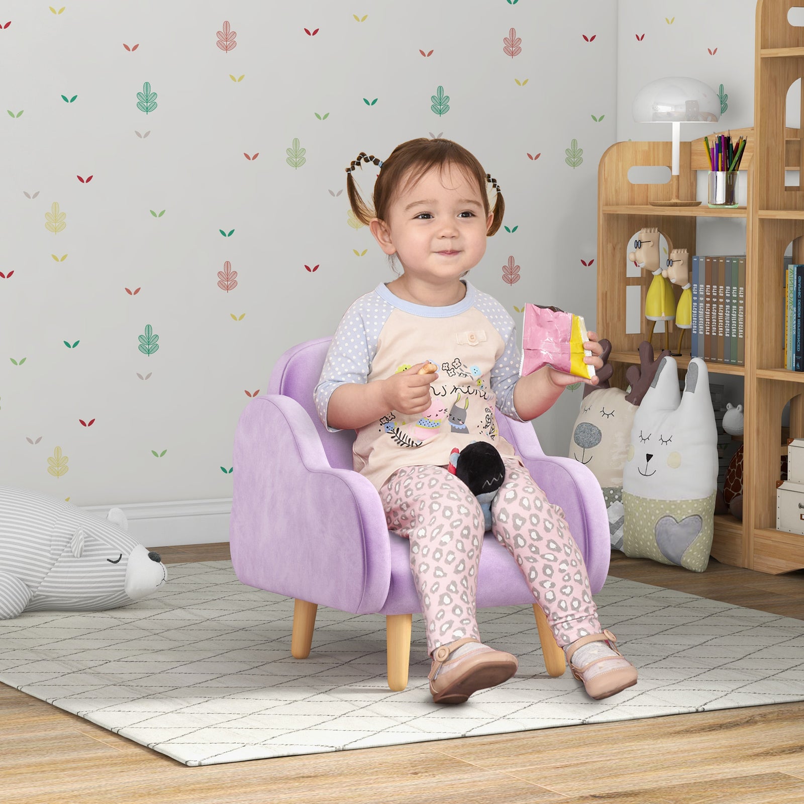 Cloud-shaped Toddler Armchair, Kids Chair, 1.5-3 Years | Purple