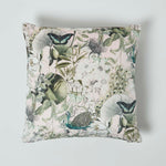 Floral Butterfly Garden Velvet Filled Cushion | 45cm x 45cm | Pink & Grey