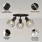 Emitto 3-way Spotlight Ceiling Light Adjustable Vintage Black E14 Metal Fixture