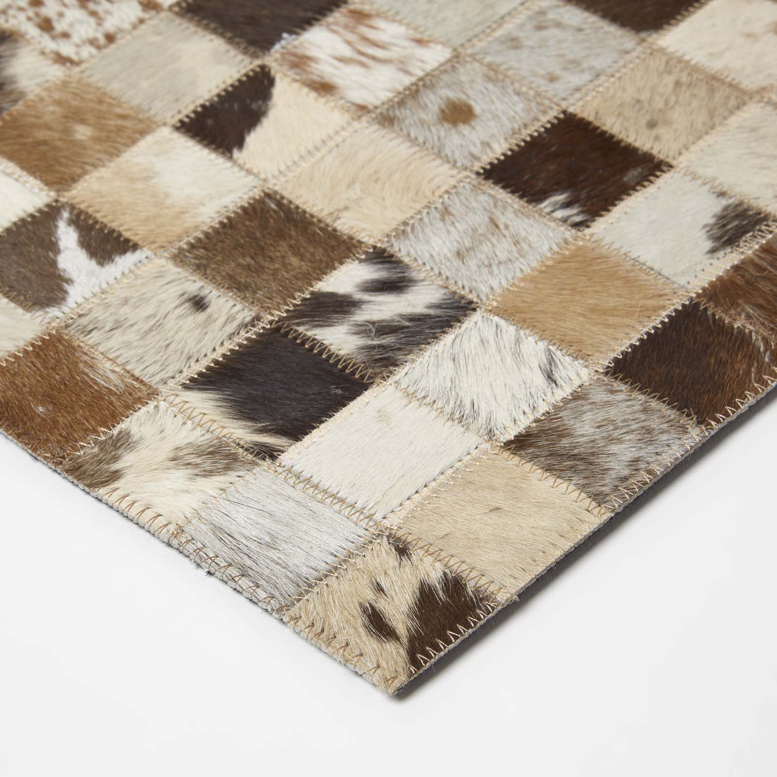 Block Check Brown Leather Placemats Set Of 4