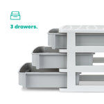 3 Drawer Small Desk Organiser - Grey