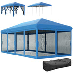 6 X 3m Pop Up Party Tent Canopy With 6 Removable Sidewalls | Blue