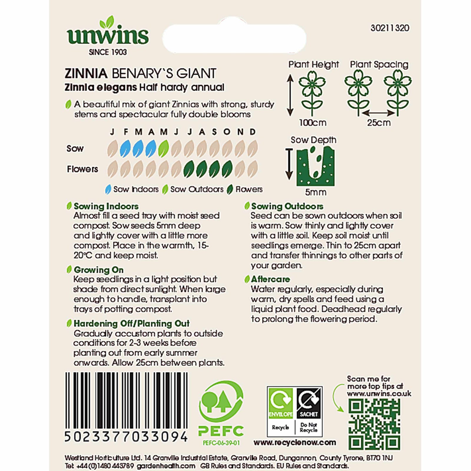 Zinnia Seeds Benary's Giant | 35 Seeds