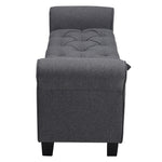 Linen Storage Ottoman Bench with Splayed Armrests, 115cm - Stylish Chaise with Hidden Storage and Rubberwood Legs