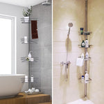 4 Tier Metal Corner Shower Shelf Wall Rack Organizer Bathroom Black
