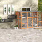 PawHut Cat Tunnel, 250cm Extra Long Wooden Cat Play Tunnel With 8 Doors Grey