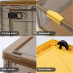 Set Of 3 Visual Folding Storage Boxes With Wheels For Home Organizer