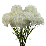 12 X White Carnation Artificial Flowers