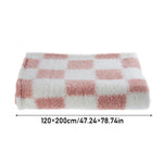 Pink And White Checkered Super Soft Cozy Throw Blanket – Plush Lightweight Throw With Multiple Size Options | Medium